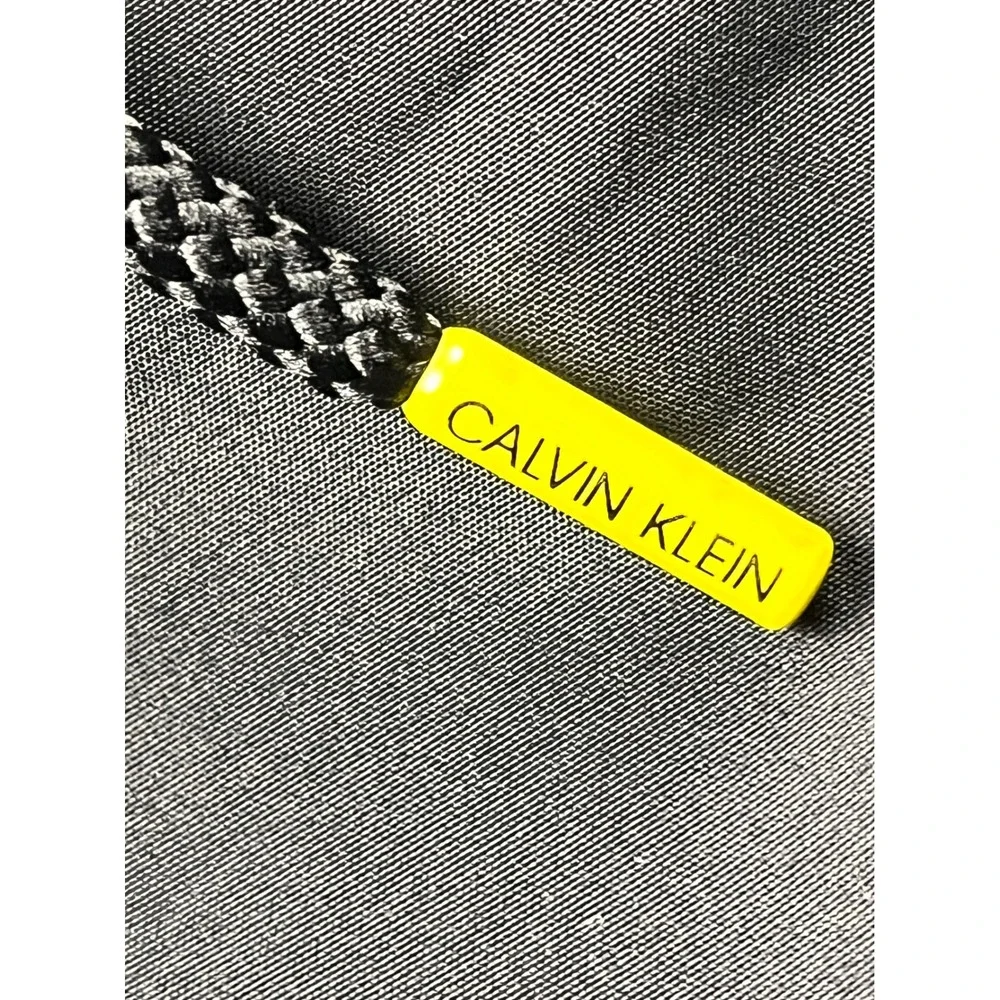 Calvin Klein Swim Trunks Men 2XL Black Yellow Logo Quick Dry UPF 40+ Shorts  NEW